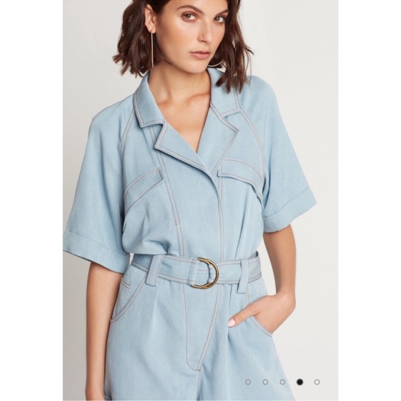 Choosy Minh Romper denim jumpsuit size extra large chambray soft denim cloth - Picture 4 of 10